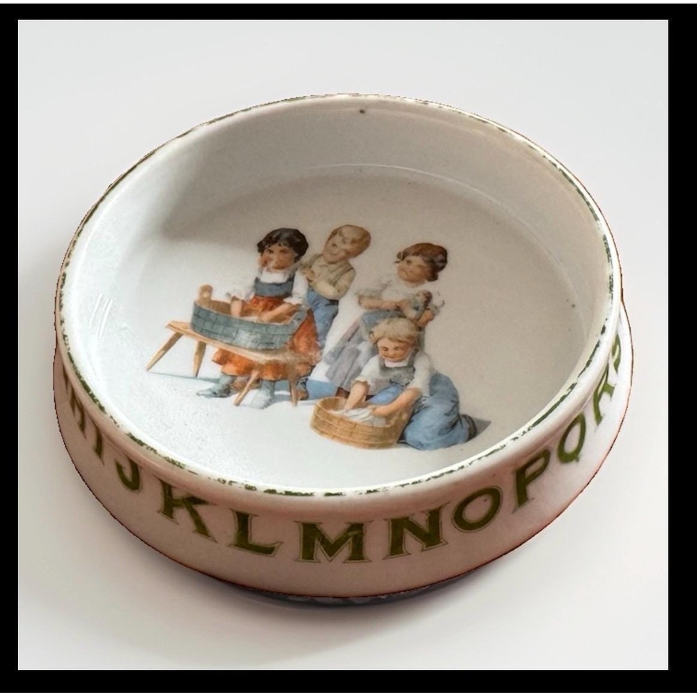 Antique German Porcelain Children's ABC Bowl